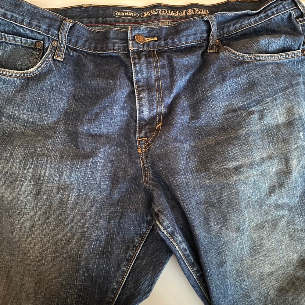 Old Navy Men's y2k Denim Pants Size 42 30 Bootcut Thrashed Flaw